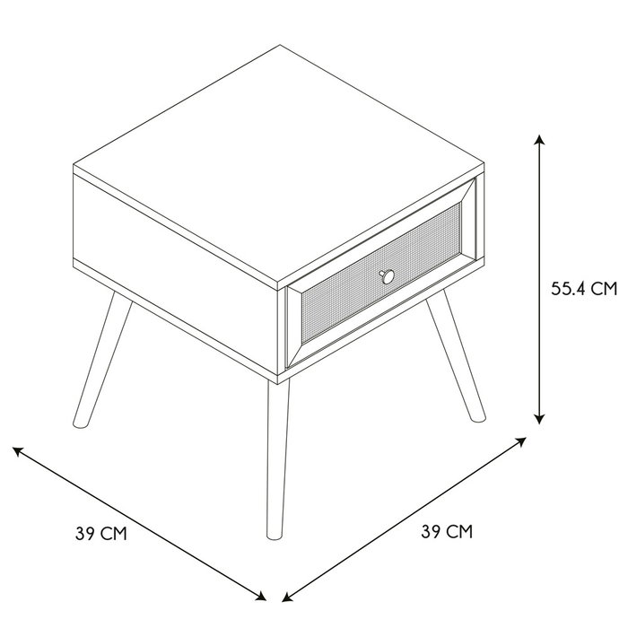 Home Deco Factory Table de chevet Bali avec tiroir