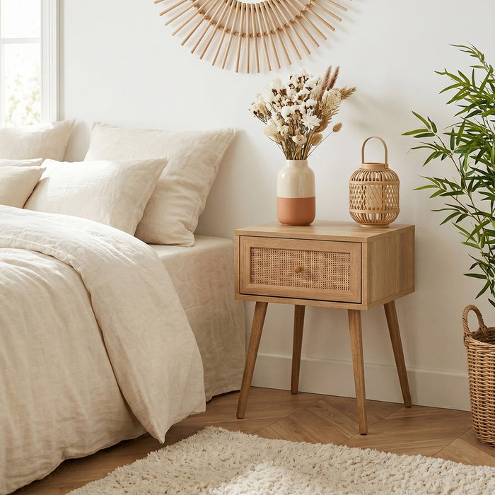 Home Deco Factory Table de chevet Bali avec tiroir