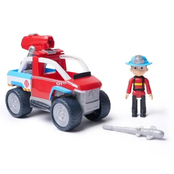 Spinmaster Paw Patrol - Figurine Ryder avec Véhicule Pompier Rescue - Lance-grappin - La Pat'Patrouille - Dès 3 ans