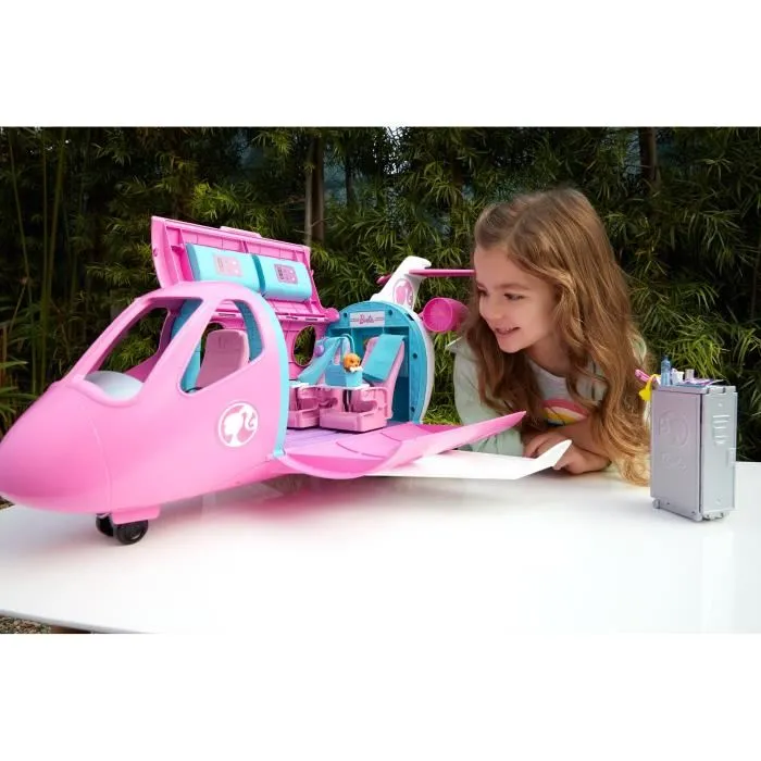Barbie GDG76 - Avion de Rêve Transformable pour Poupée Barbie, 18 Accessoires, Rangement Cabine, Véhicule Roulant pour 3 Poupées, Jouet Enfant 3 ans et Plus