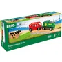 BRIO - Train de la Ferme à Piles - Circuit en Bois - Locomotive Électrique avec Wagon et Chargement Aimanté Vache - Jouet Enfant dès 3 Ans