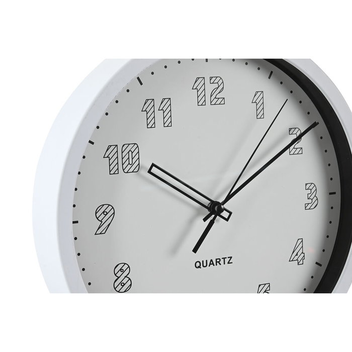 Horloge Murale DKD Home Decor Blanc Noir PVC 25,4 x 4 x 25,4 cm (2 Unités)