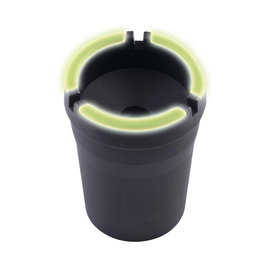 Marca Cendrier phosphorescent noir et jaune fluo Ø 8 x 11 cm polypropylène pour voiture