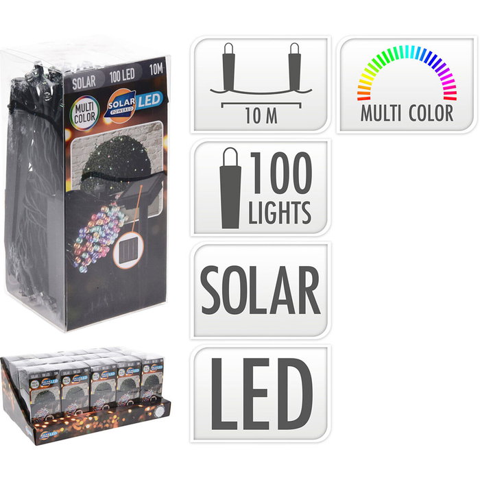 Lifetime Guirlande lumineuse LED Multicouleur Solaire 12 m