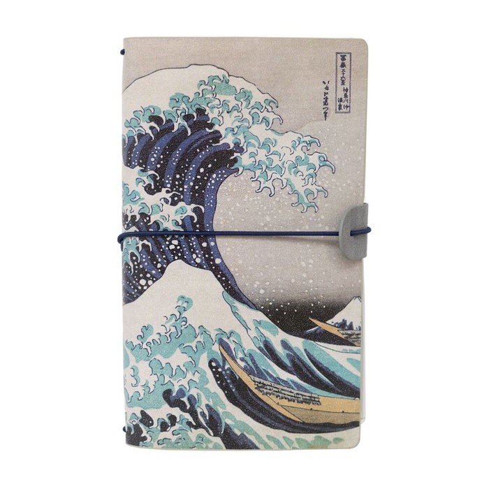 ERIK Carnet de voyage La Grande Vague de Kanagawa Hokusai - 19,5x11,5 cm avec couverture en simili cuir, fermeture élastique ERIK Carnet de voyage La Grande Vague de Kanagawa Hokusai - 19,5x11,5 cm avec couverture en simili cuir, fermeture élastique
