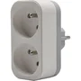 Quarx - QUARX - Adaptateur électrique 2P 16A - 2 Prises 3680W - Blanc et Gris Clair - Conforme NF
