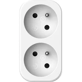 Quarx - QUARX - Adaptateur électrique 2P 16A - 2 Prises 3680W - Blanc et Gris Clair - Conforme NF