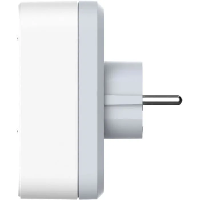 Quarx - QUARX - Adaptateur électrique 2P 16A - 2 Prises 3680W - Blanc et Gris Clair - Conforme NF