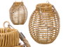 Ibergarden Farol Redondo Alto Mediano 20x27x20 cm Plastique et Verre Marron Fini Rotin (Set de 12)