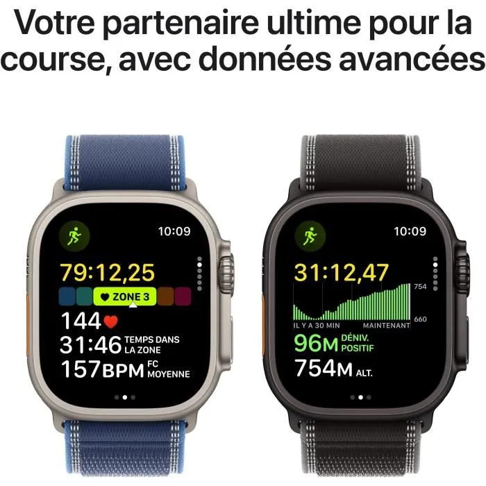 Apple Watch Ultra 3 GPS + Cellular 49mm avec boîtier en titane noir et bracelet Alpine Loop noir taille M
