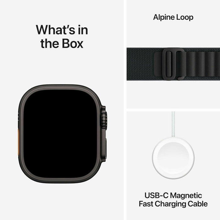 Apple Watch Ultra 3 GPS + Cellular - 49mm - Boîtier Black Titanium - Bracelet Black Alpine Loop - Medium