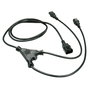 Lindy Rallonge de Câble Secteur IEC C14 vers 2x IEC C13, 1 mètre, Noir