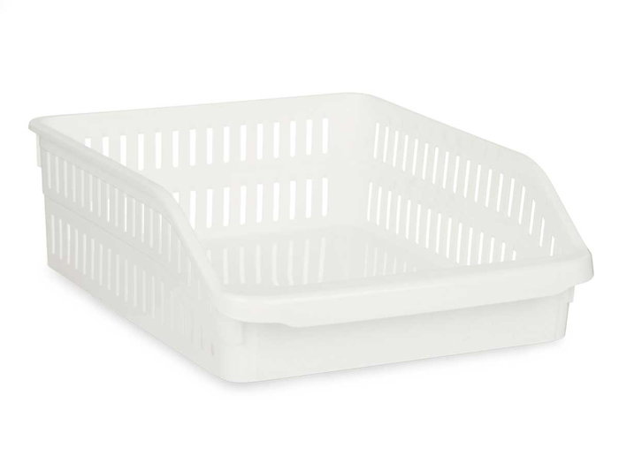 Kinvara Organisateur Réfrigérateur Large Bas Blanc Plastique 26x9x30 cm (Set de 24)