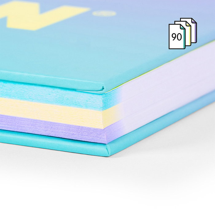 Milan Cahier A4 Sunset Turquoise avec spirale et 90 feuilles quadrillées Milan Cahier A4 Sunset Turquoise avec spirale et 90 feuilles quadrillées