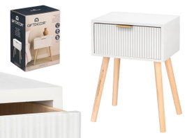 GIFTDECOR Mesita auxiliar avec 1 tiroir blanc