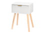 GIFTDECOR Mesita auxiliar avec 1 tiroir blanc