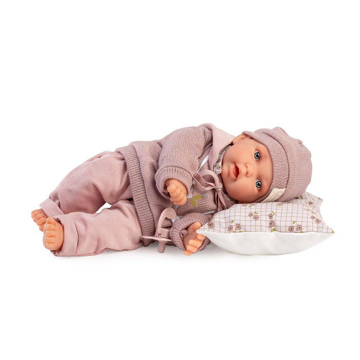 Poupée Petit Blandito avec Sweat Antonio Juan - Poupée d'imitation douce 27 cm en laine et velours côtelé - Jouet pour enfants dès 2 ans