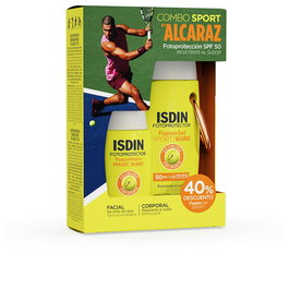 Isdin Combo Sport by Alcaraz Protection Solaire Visage et Corps SPF50, Crème Visage 50ml + Crème Corps 100ml, Résistante à l'Eau et à la Sueur, pour Peau Sensible, 2 Pièces