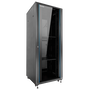 Phasak PRO 32U 600x600 mm Armoire Rack de Sol 19 Pouces Acier Noir avec Ventilateurs et Bandeaux
