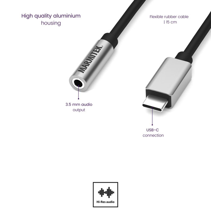Marmitek Connect Adaptateur USB-C vers Audio 3,5 mm