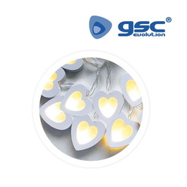 GSC Evolution Guirlande de cœurs en bois LED 1,35 m 2700 - 3000K