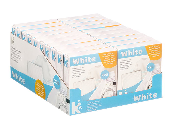 ARTE REGAL Set de 20 lingettes anti-déteignantes pour linge blanc