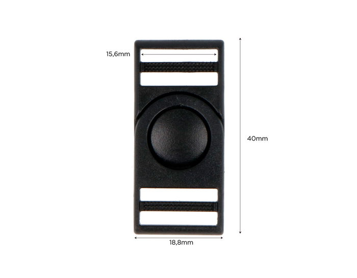 Innspiro Boucle Double en Plastique Noir 15,6 mm (Lot de 5)