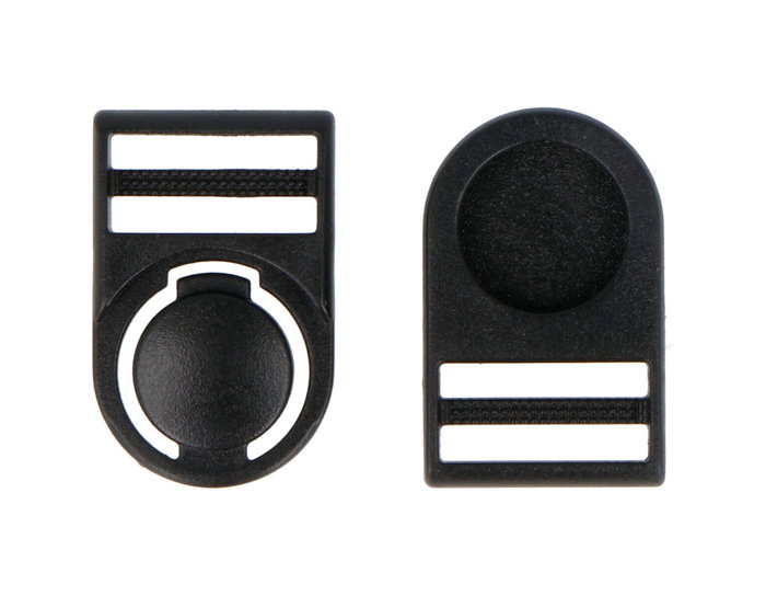 Innspiro Boucle Double en Plastique Noir 15,6 mm (Lot de 5)