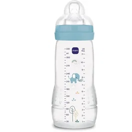 MAM Biberon Easy Active +6 Mois - 330 ml - Tétine Débit X - Ocean - Biberon pour bébé ergonomique et confortable