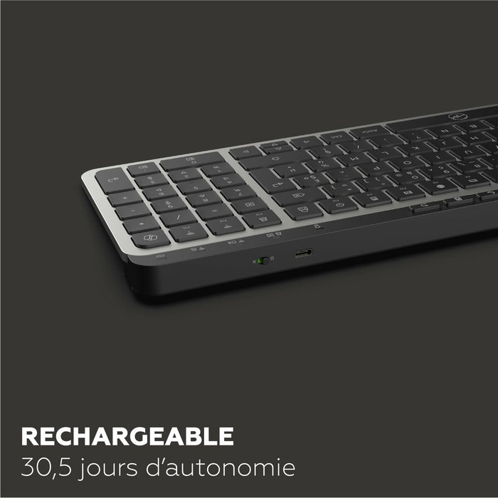 Mobility Lab KP450W Clavier Compact AZERTY Noir et Gris
