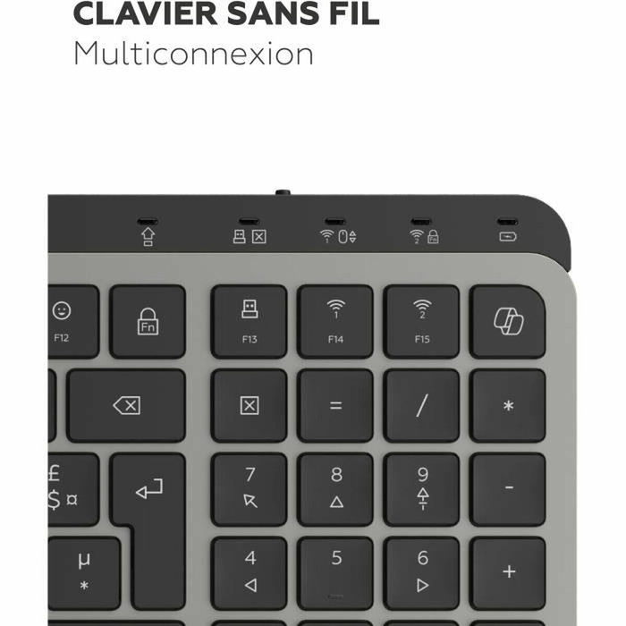 Mobility Lab KP450W Clavier Compact AZERTY Noir et Gris