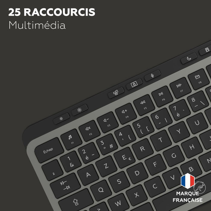 Mobility Lab KP450W Clavier Compact AZERTY Noir et Gris