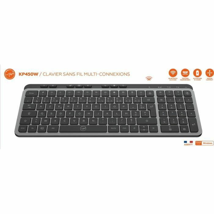 Mobility Lab KP450W Clavier Compact AZERTY Noir et Gris