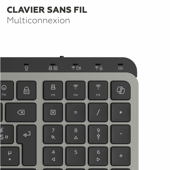 Mobility Lab KP450W Clavier Compact AZERTY Noir et Gris