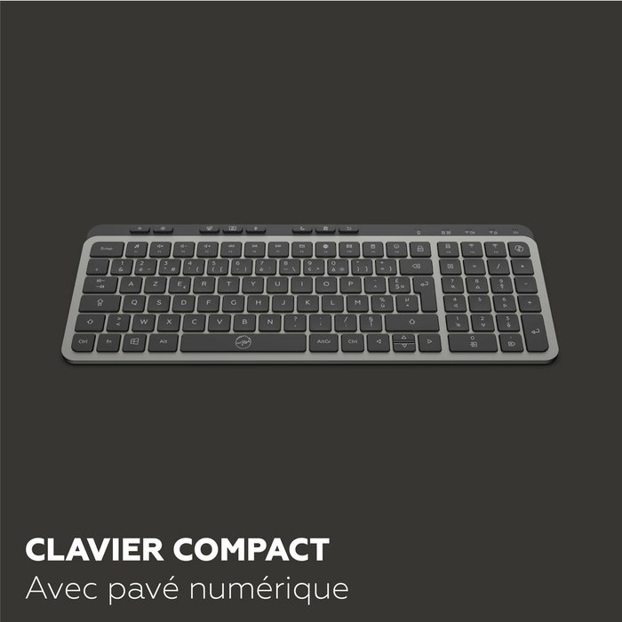Mobility Lab KP450W Clavier Compact AZERTY Noir et Gris