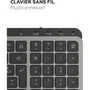 Clavier sans fil Mobility Lab KP450W AZERTY compact touches plates sans rétroéclairage, connexion USB et Bluetooth, autonomie 31 jours
