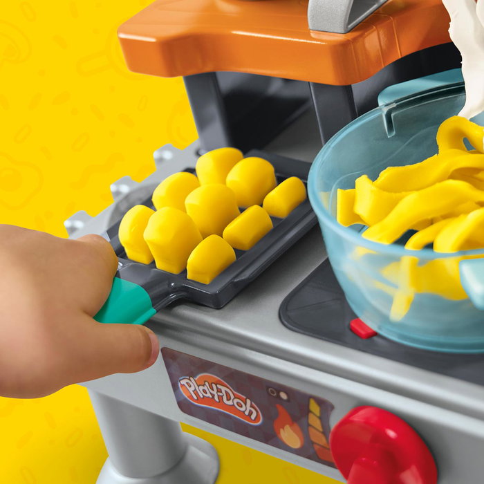 PLAY-DOH La Cocina de los Minichefs Super Restaurante G2309 - Jouet de cuisine avec sons et 25 aliments - Multilingue français