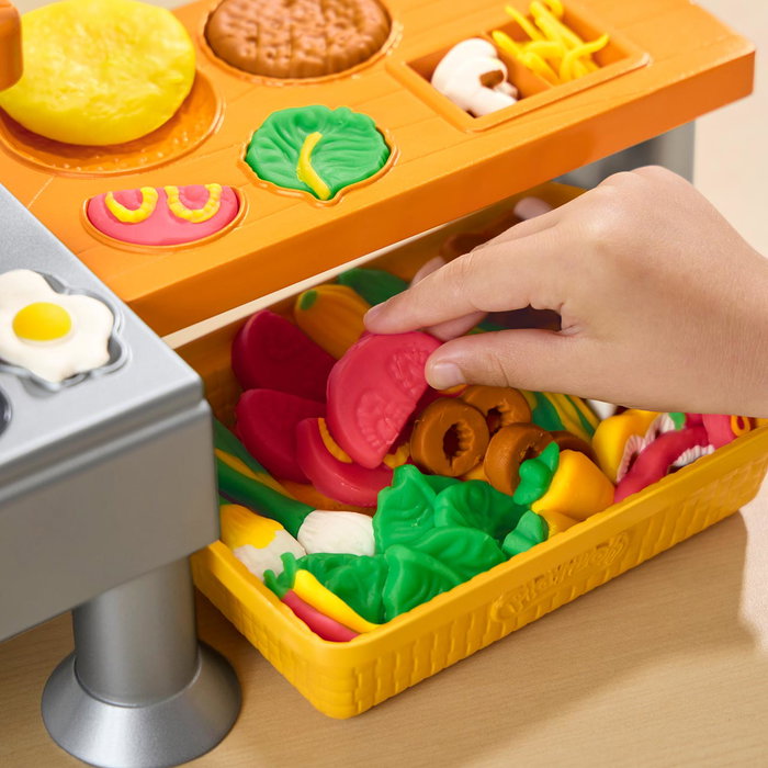 PLAY-DOH La Cocina de los Minichefs Super Restaurante G2309 - Jouet de cuisine avec sons et 25 aliments - Multilingue français