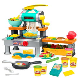 PLAY-DOH La Cocina de los Minichefs Super Restaurante G2309 - Jouet de cuisine avec sons et 25 aliments - Multilingue français