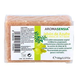 AROMASENSIA Savon au soufre 100Gr - Antibactérien et désinfectant pour peaux grasses