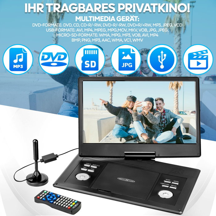 Reflexion DVD1424 Moniteur LCD 14 pouces avec lecteur DVD intégré
