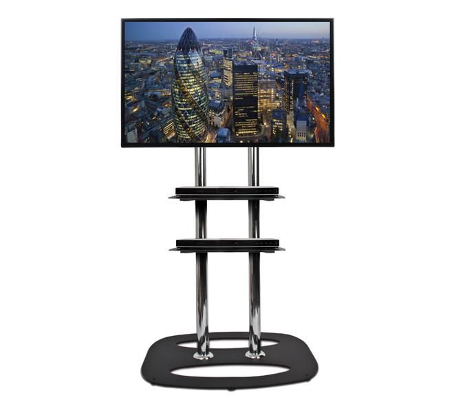 B-Tech Étagre Accessoire Audiovisuel Large - Charge max 15 kg - Dimensions 500 x 380 mm - Montage sur pied - Noir