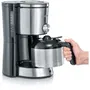 Severin KA4845 Cafetière Filtre Isotherme - 8 tasses (1 L) 1000 W - Sélecteur d'arôme - Design Inox/Noir - Arrêt Automatique