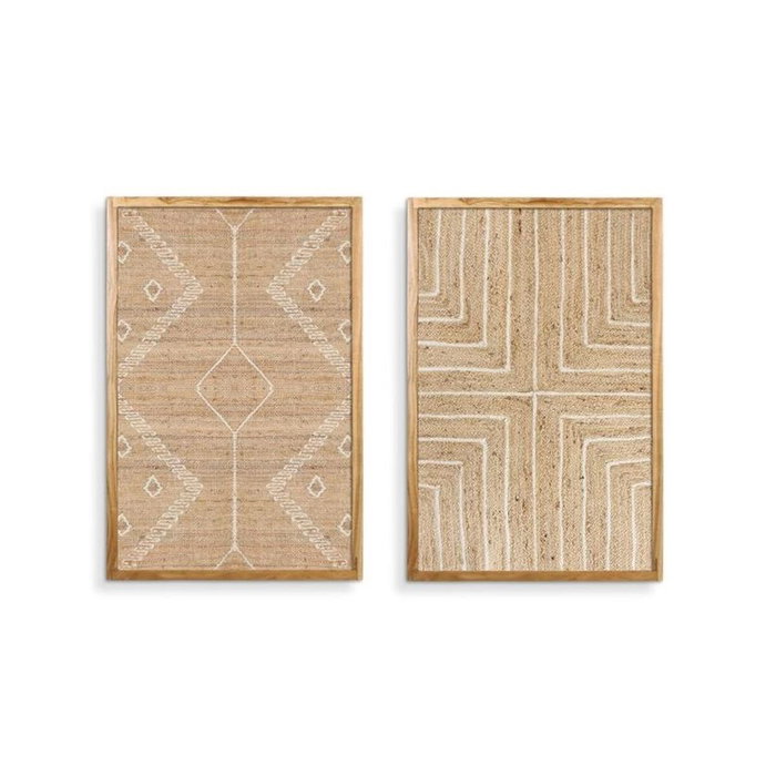 Home ESPRIT Cadre Jute et Bois d'acacia 60 x 3 x 90 cm (2 Unités) Home ESPRIT Cadre Jute et Bois d'acacia 60 x 3 x 90 cm (2 Unités)