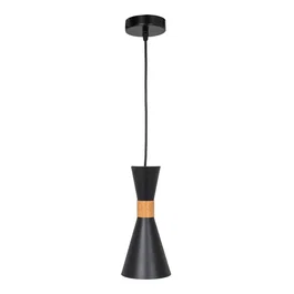 Gracelyn Lampe Suspendue SKD-P138-G en Métal et Bois avec Câble Réglable en Hauteur, Design Moderne