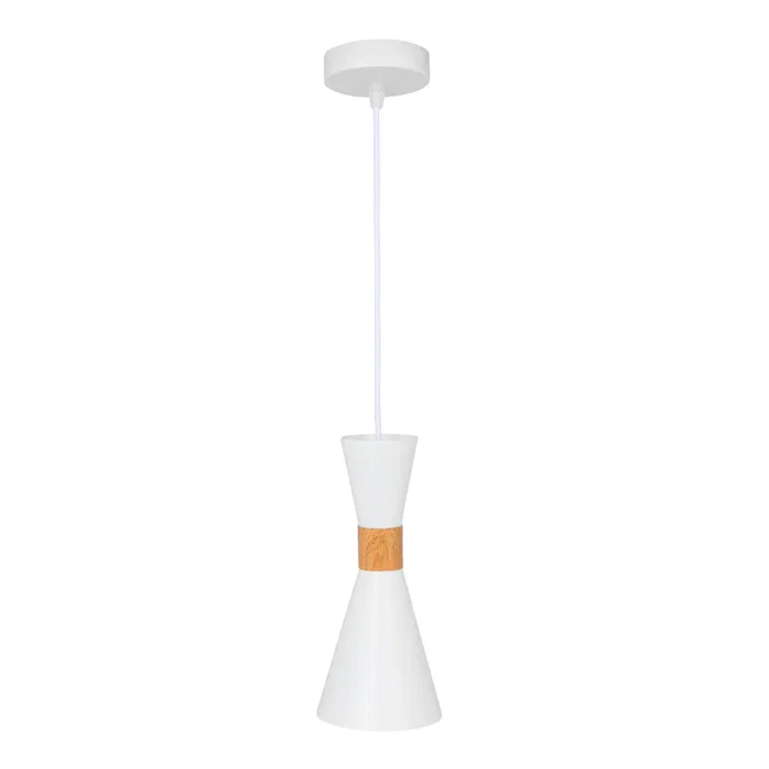 Gracelyn Lampe Suspendue SKD-P138-G en Métal et Bois avec Câble Réglable en Hauteur, Design Moderne
