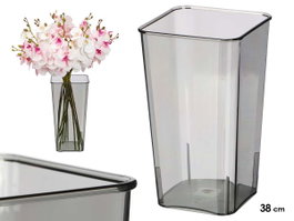 Giftdecor Jarron Aparenza Carré Acrylique Gris 38 cm (Set de 12)