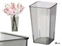 Giftdecor Jarron Aparenza Carré Acrylique Gris 38 cm (Set de 12)