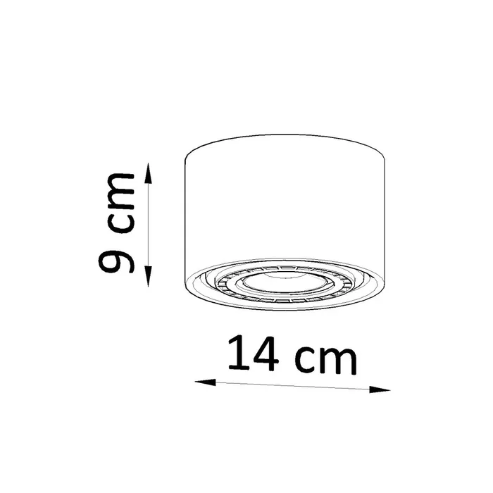 Lampe de plafond Basic grise en ciment
