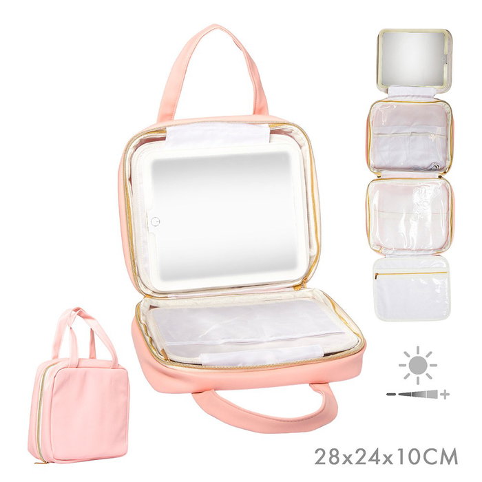 Balette Malette Dépliable Cosmétique avec Miroir LED Rechargeable USB-C, Rossignol, 27 x 8.5 x 22 cm Balette Malette Dépliable Cosmétique avec Miroir LED Rechargeable USB-C, Rossignol, 27 x 8.5 x 22 cm